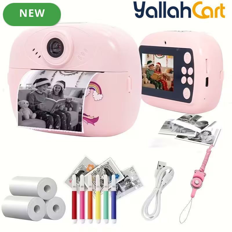 Instant Print Kids Camera - Multicolor 1080P Digital Camera Toy, Instant Photo Printing Camera for Boys & Girls Ages 3-14, Portable Children’s Camera, Birthday & Holiday Gift