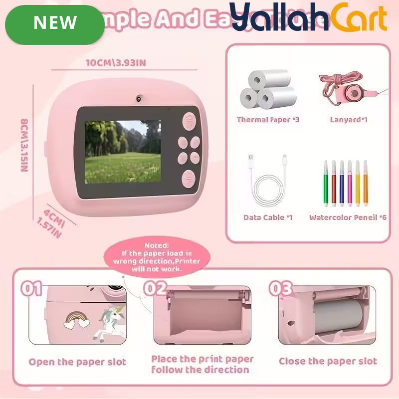 Instant Print Kids Camera - Multicolor 1080P Digital Camera Toy, Instant Photo Printing Camera for Boys & Girls Ages 3-14, Portable Children’s Camera, Birthday & Holiday Gift