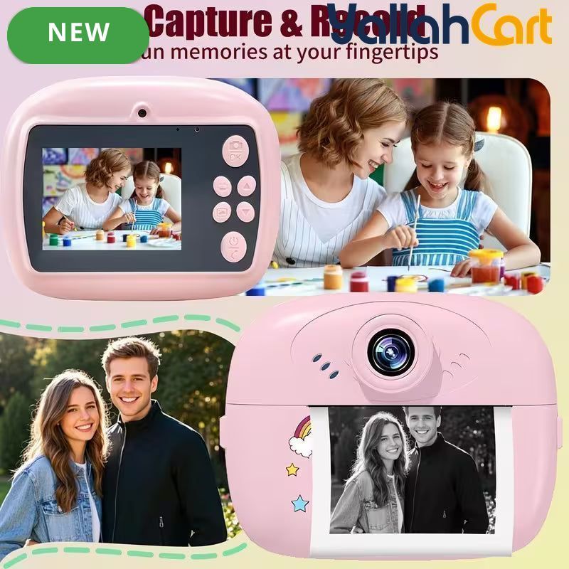 Instant Print Kids Camera - Multicolor 1080P Digital Camera Toy, Instant Photo Printing Camera for Boys & Girls Ages 3-14, Portable Children’s Camera, Birthday & Holiday Gift