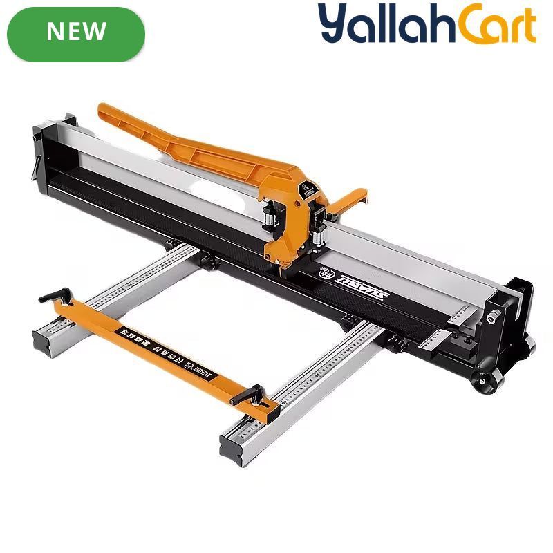 Tile Cutter - Yellow, High-Precision Laser-Calibrated Pull & Push Tile Cutting Machine, Alloy Blade, Up To 1.2M Cutting Length, Manual Tile Cutter For Ceramic, Porcelain & Various Tiles