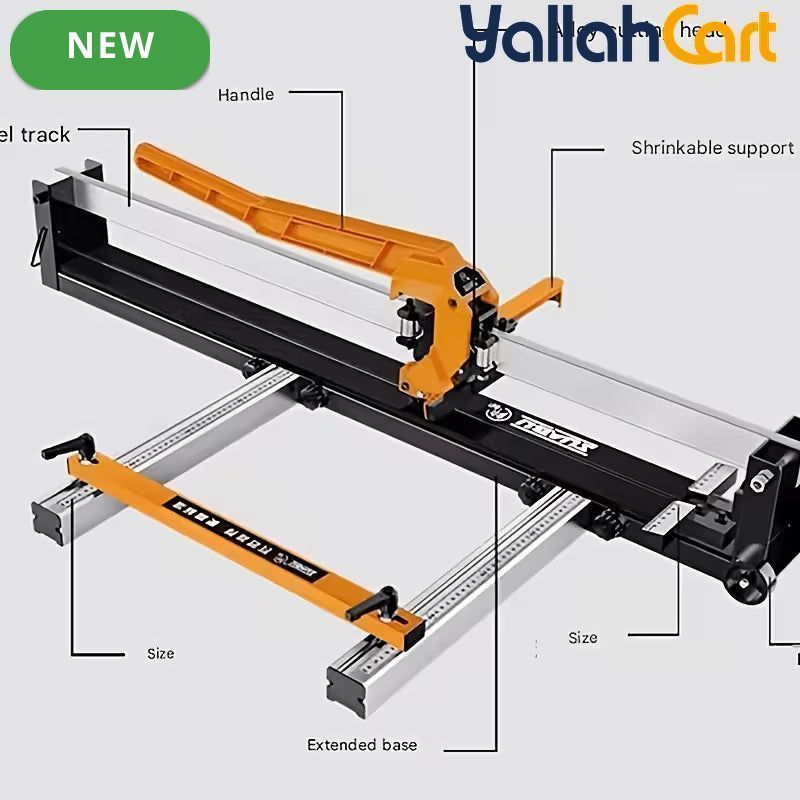 Tile Cutter - Yellow, High-Precision Laser-Calibrated Pull & Push Tile Cutting Machine, Alloy Blade, Up To 1.2M Cutting Length, Manual Tile Cutter For Ceramic, Porcelain & Various Tiles