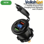 100W 4-Port Car Charger 12V-24V Dual PD Fast Charging with Digital Display