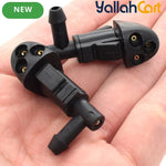2 Pieces Black Car Windshield Wiper Washer Nozzles Three-Hole Design