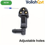 2 Pieces Black Car Windshield Wiper Washer Nozzles Three-Hole Design