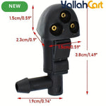 2 Pieces Black Car Windshield Wiper Washer Nozzles Three-Hole Design