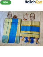 New World Men’s Kerala Traditional Festive Attire – Pure Cotton Onam & Vishu Kasavu Set