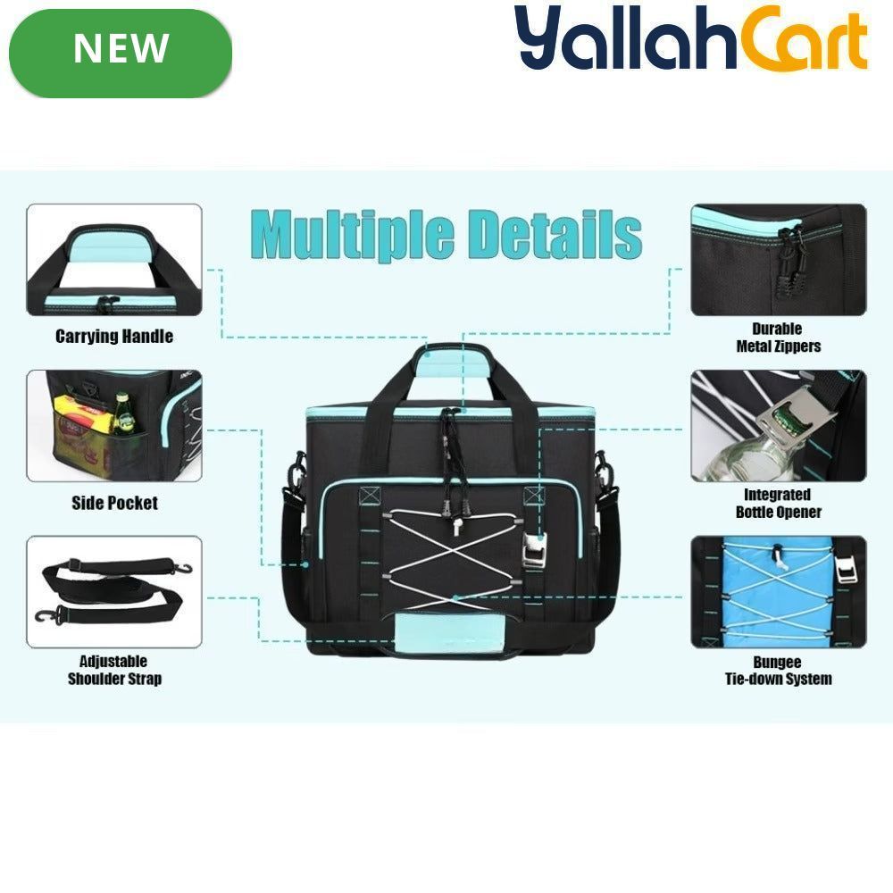 Large Reusable Insulated Cooler Bag – Portable Soft Cooler for Camping, Beach & Travel