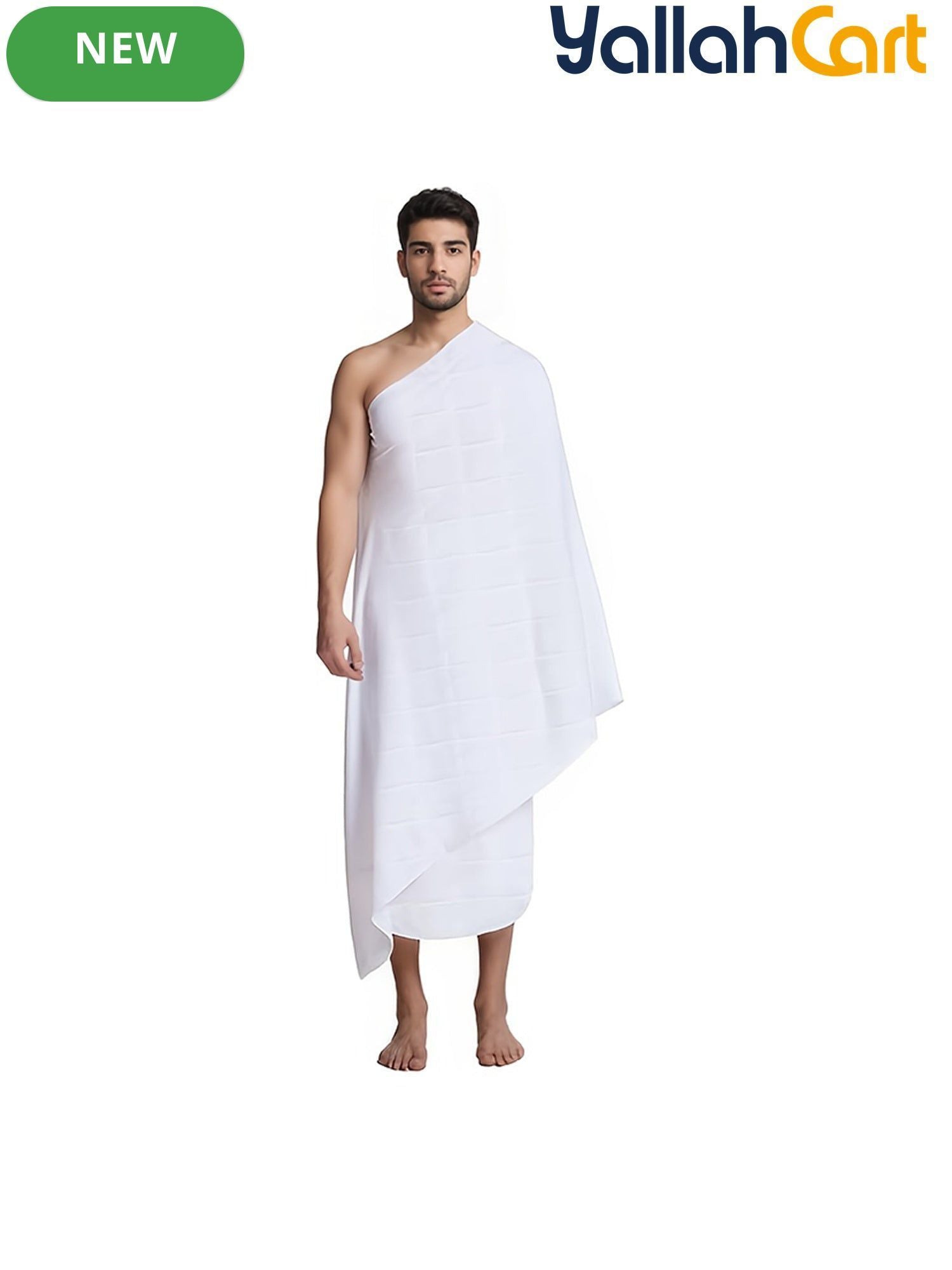 Men’s Traditional Ihram Prayer Towel & Cap Set – 2-Piece Arabic Shawl with Storage Bag & Pins (Eid Edition)
