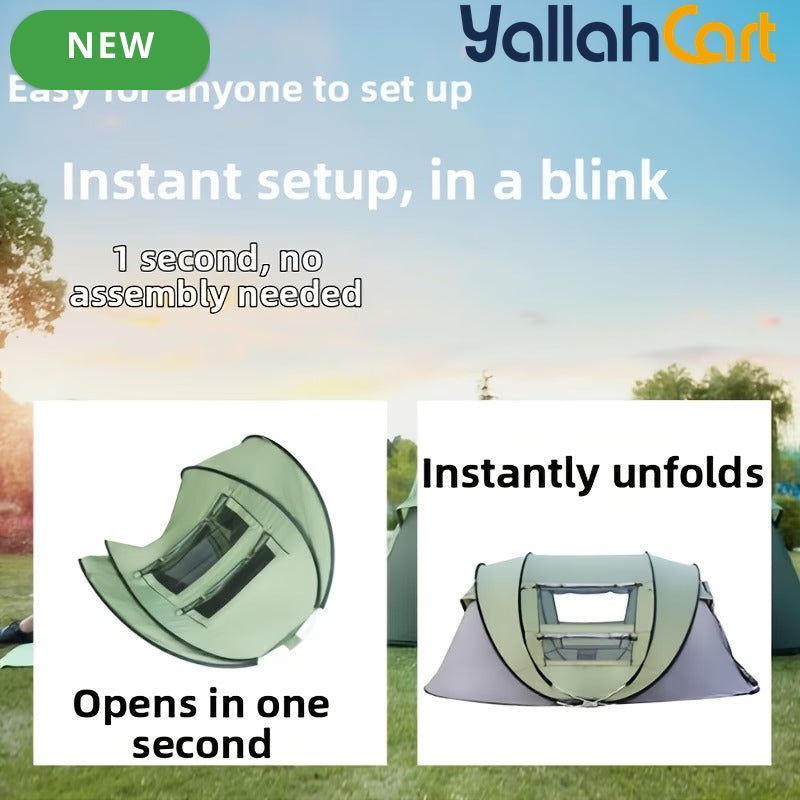 Fully Automatic Pop-Up Camping Tent – 3–4 Person Portable Sunshade Shelter