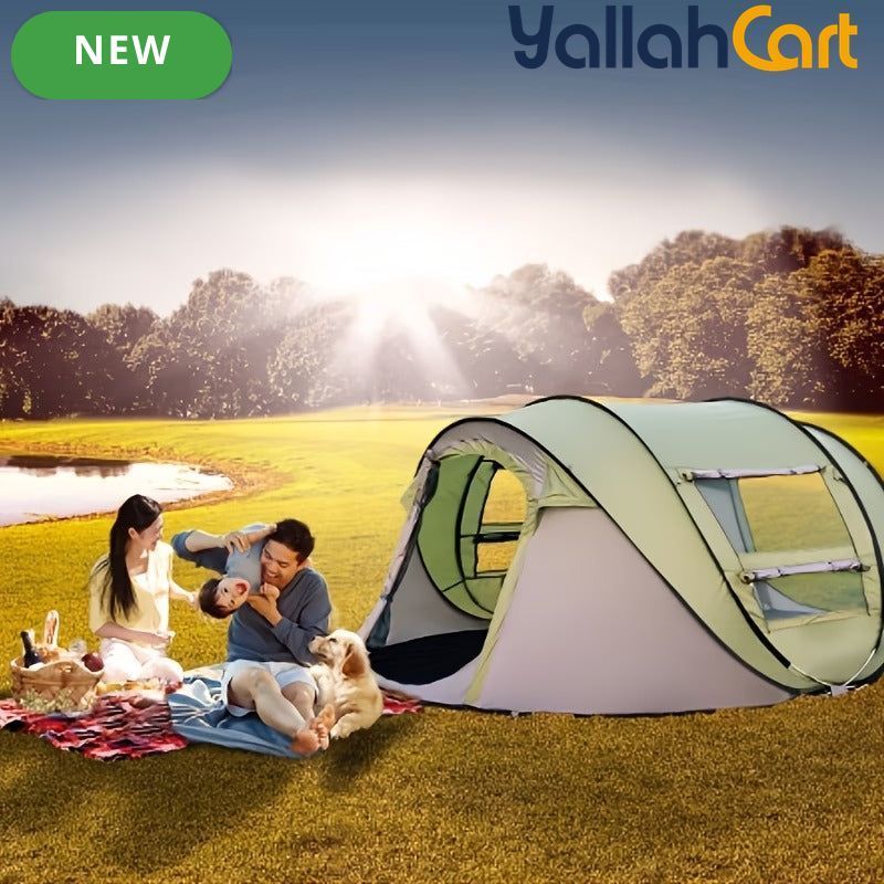 Fully Automatic Pop-Up Camping Tent – 3–4 Person Portable Sunshade Shelter