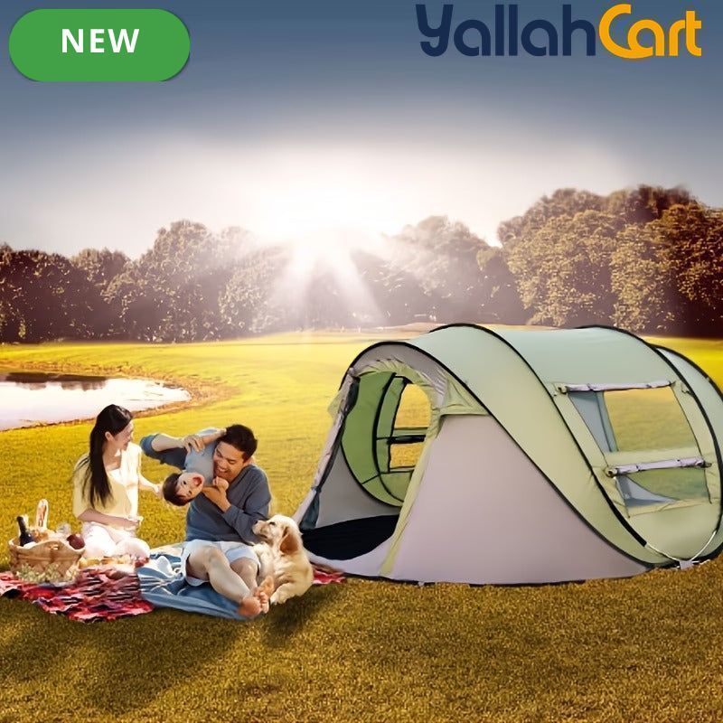 Fully Automatic Pop-Up Camping Tent – 3–4 Person Portable Sunshade Shelter
