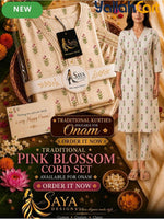 Pink Blossom Co-Ord Set – Traditional Kerala Wear for Onam & Festive Occasions