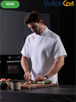Unisex Short-Sleeve Chef Jacket – Breathable Mesh Back Uniform with Utility Pocket Design