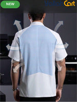 Unisex Short-Sleeve Chef Jacket – Breathable Mesh Back Uniform with Utility Pocket Design