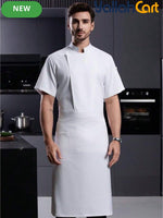 Unisex Short-Sleeve Chef Jacket – Breathable Mesh Back Uniform with Utility Pocket Design
