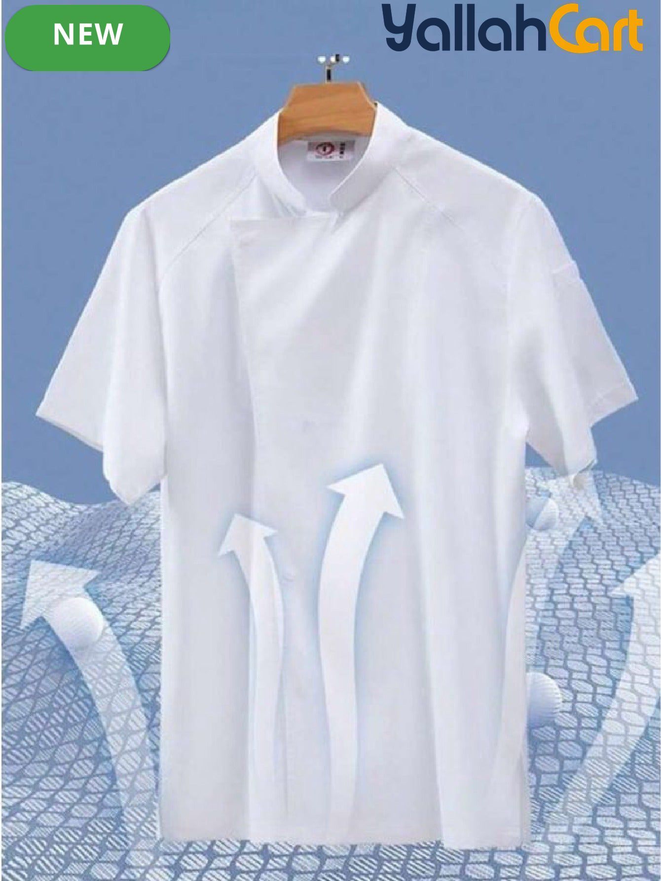 Unisex Short-Sleeve Chef Jacket – Breathable Mesh Back Uniform with Utility Pocket Design