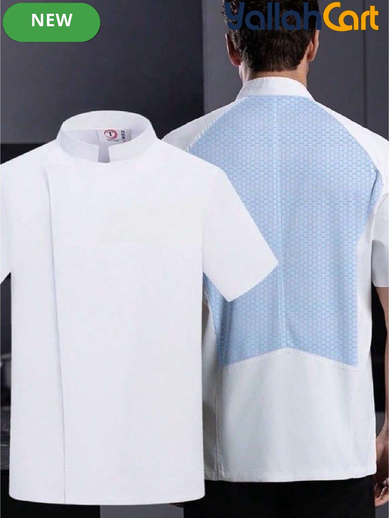 Unisex Short-Sleeve Chef Jacket – Breathable Mesh Back Uniform with Utility Pocket Design