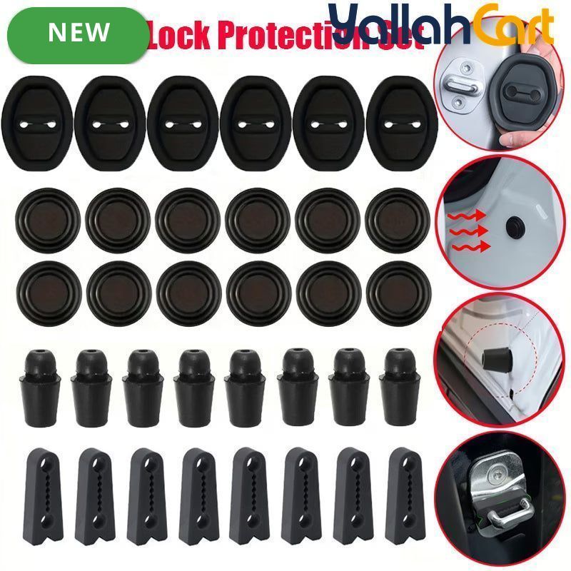 34 Pieces Car Door Lock Protectors and Shock Absorbing Pads Set
