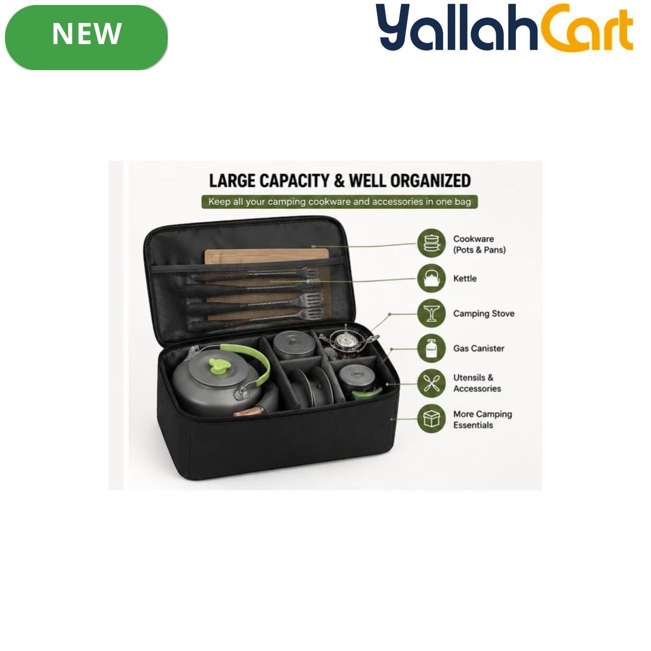Portable Camping Cookware Storage Bag – Travel Organizer with Carry Handle