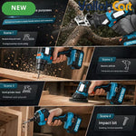 All-in-One Brushless Cordless Power Tool Combo Kit - Blue, 21V 4.0Ah Lithium-Ion Battery, Multi-Functional Woodworking Power Tools, Storage Tool Box, Home DIY & Garden Maintenance Set