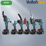 All-in-One Brushless Cordless Power Tool Combo Kit - Blue, 21V 4.0Ah Lithium-Ion Battery, Multi-Functional Woodworking Power Tools, Storage Tool Box, Home DIY & Garden Maintenance Set
