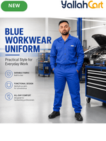 Men’s Blue Heavy-Duty Work Coverall (Size XL) – Long-Sleeve Utility Boiler Suit & Mechanic Jumpsuit