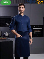 Men’s Blue Long-Sleeve Chef Uniform in Blue (Size: AE XXS) – Professional Luxury Hotel & Restaurant Culinary Jacket