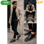 Men's Smart Casual Lace-Up Shoes – Black, Sepia & Navy Blue