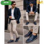 Men's Smart Casual Lace-Up Shoes – Black, Sepia & Navy Blue