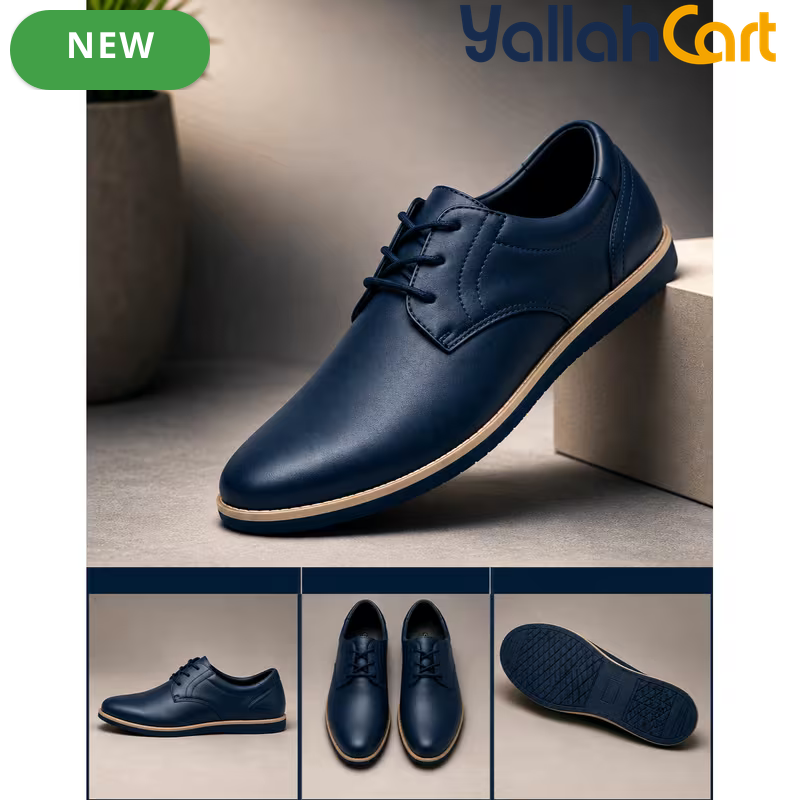 Men's Smart Casual Lace-Up Shoes – Black, Sepia & Navy Blue