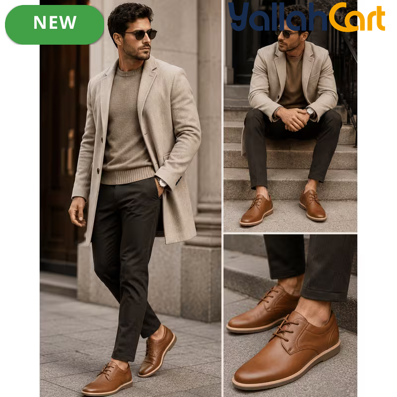 Men's Smart Casual Lace-Up Shoes – Black, Sepia & Navy Blue