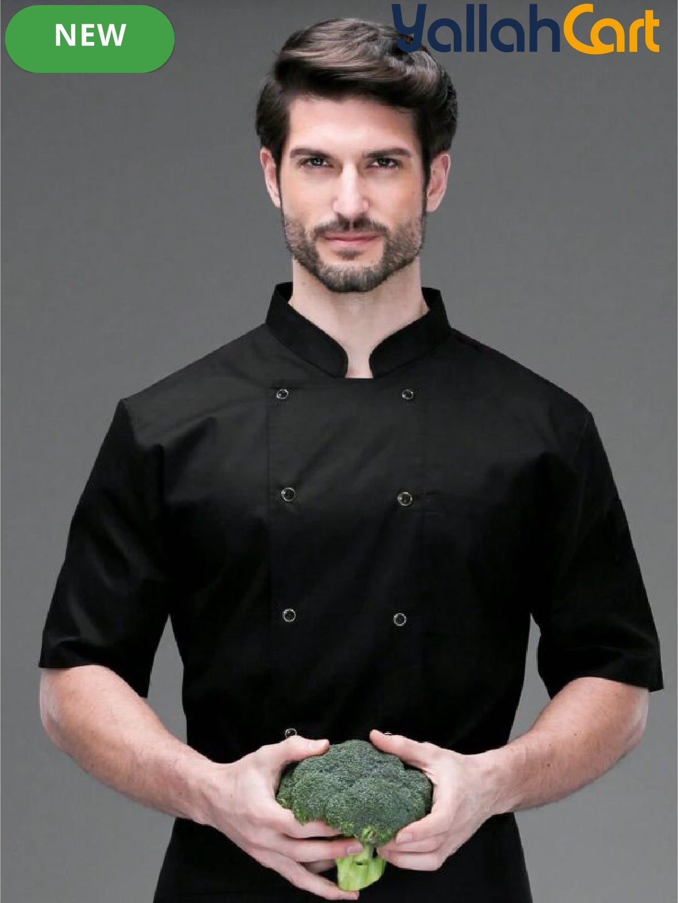 Unisex Short-Sleeve Chef Coat in Mixed Colors AE XXS – Breathable Lightweight Double-Breasted Kitchen Jacket