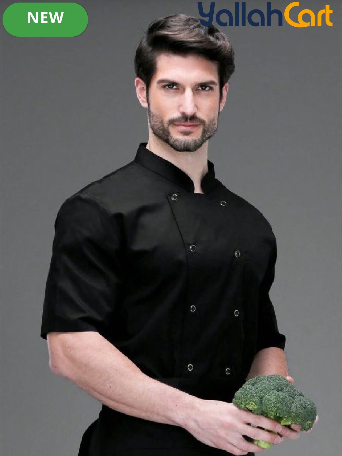 Unisex Short-Sleeve Chef Coat in Mixed Colors AE XXS – Breathable Lightweight Double-Breasted Kitchen Jacket