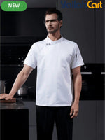 Unisex Chinese Style Short-Sleeve Chef & Martial Arts Uniform in Mixed Colors (Size: AE XXS) – Breathable Lightweight Summer Culinary Jacket