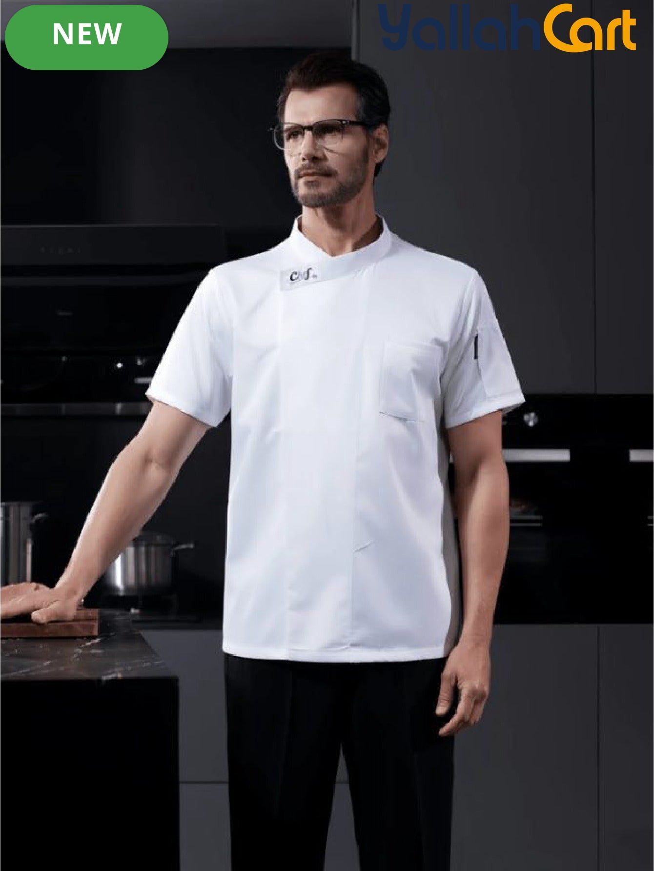 Unisex Chinese Style Short-Sleeve Chef & Martial Arts Uniform in Mixed Colors (Size: AE XXS) – Breathable Lightweight Summer Culinary Jacket