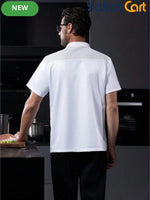 Unisex Chinese Style Short-Sleeve Chef & Martial Arts Uniform in Mixed Colors (Size: AE XXS) – Breathable Lightweight Summer Culinary Jacket