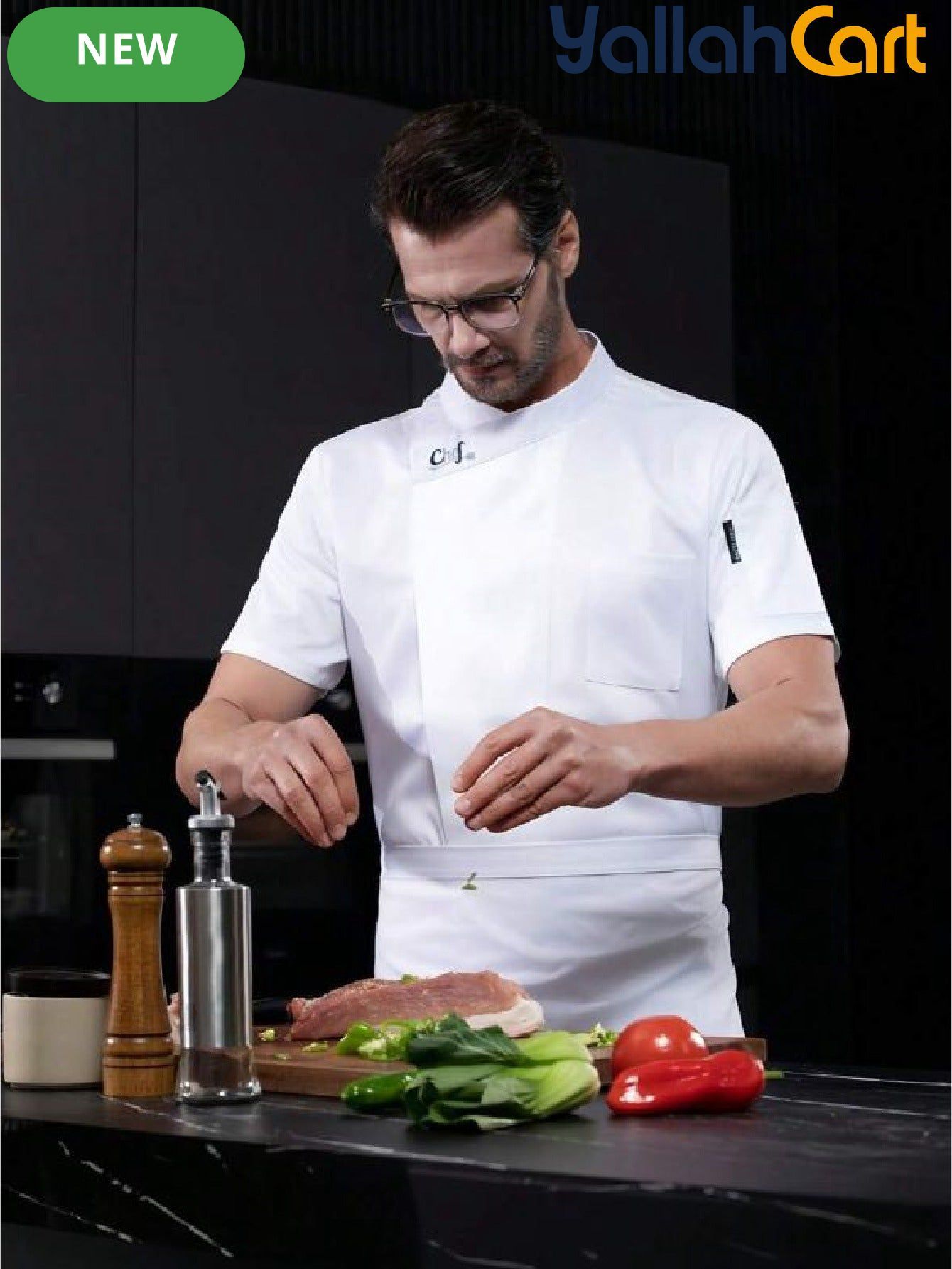 Unisex Chinese Style Short-Sleeve Chef & Martial Arts Uniform in Mixed Colors (Size: AE XXS) – Breathable Lightweight Summer Culinary Jacket