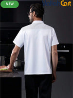 Unisex Chinese Style Short-Sleeve Chef & Martial Arts Uniform in Mixed Colors (Size: AE XXS) – Breathable Lightweight Summer Culinary Jacket