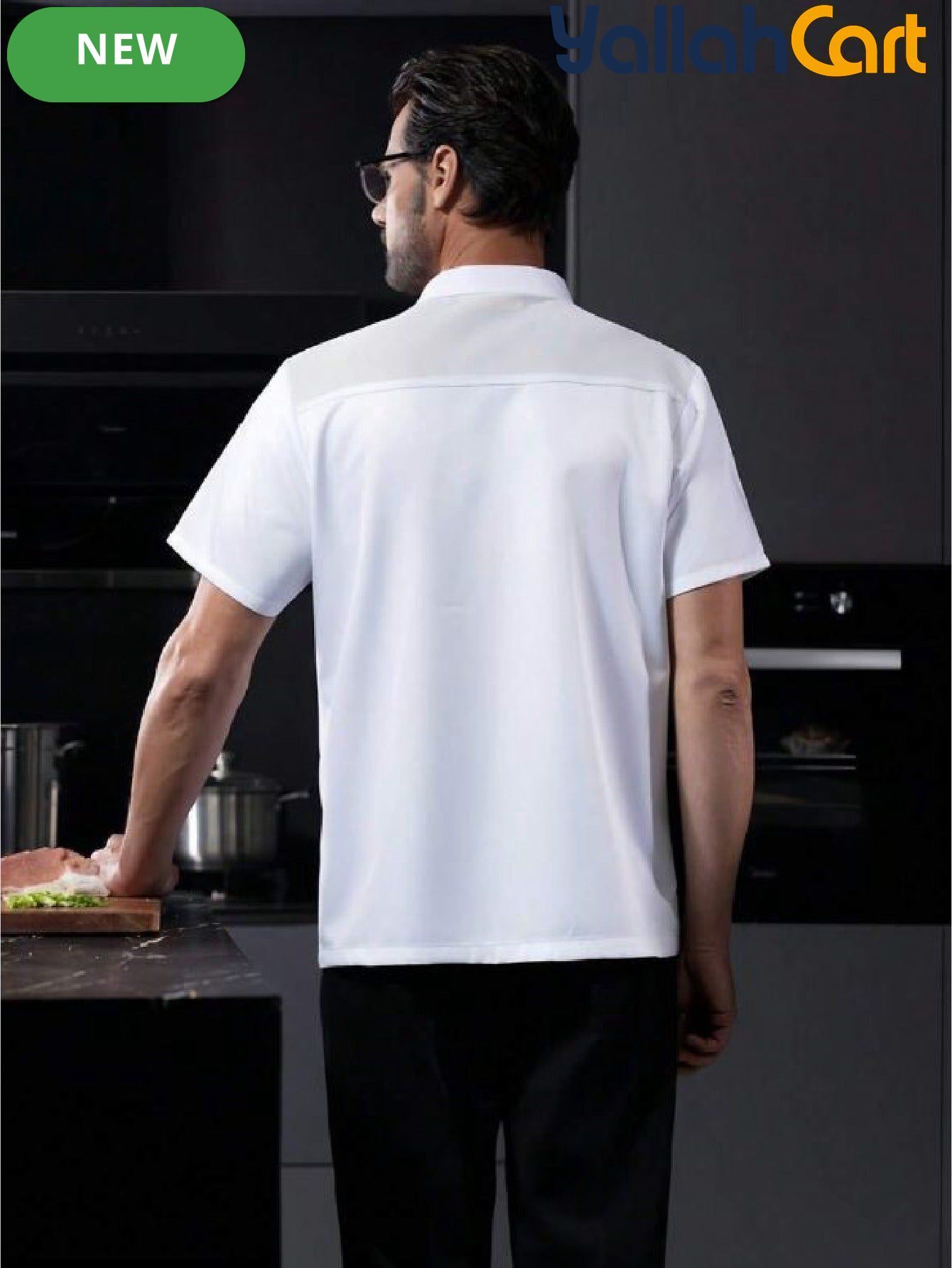 Unisex Chinese Style Short-Sleeve Chef & Martial Arts Uniform in Mixed Colors (Size: AE XXS) – Breathable Lightweight Summer Culinary Jacket