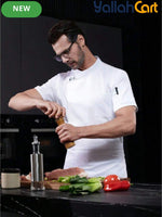 Unisex Chinese Style Short-Sleeve Chef & Martial Arts Uniform in Mixed Colors (Size: AE XXS) – Breathable Lightweight Summer Culinary Jacket