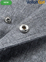 Men’s Short-Sleeve Breathable Gray Chef Jacket in Grey (Size: AE XXS) – Neck Button-Front Summer Mesh Uniform