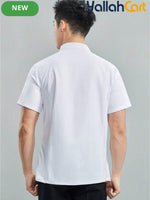 Unisex Short-Sleeve Chef Uniform in White (Size: AE XXS) – Machine Washable Stand-Up Collar Culinary Jacket
