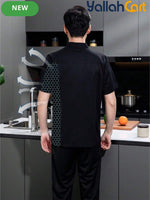 Unisex Short-Sleeve Chef Jacket in Mixed Colors (Size: AE XXS) – Breathable Snap-Back Summer Kitchen & Bakery Uniform