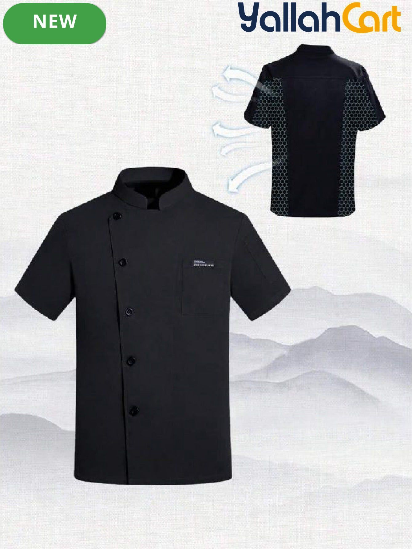 Unisex Short-Sleeve Chef Jacket in Mixed Colors (Size: AE XXS) – Breathable Snap-Back Summer Kitchen & Bakery Uniform