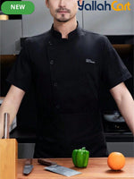 Unisex Short-Sleeve Chef Jacket in Mixed Colors (Size: AE XXS) – Breathable Snap-Back Summer Kitchen & Bakery Uniform