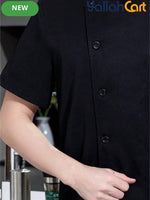 Unisex Short-Sleeve Chef Jacket in Mixed Colors (Size: AE XXS) – Breathable Snap-Back Summer Kitchen & Bakery Uniform
