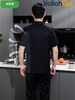 Unisex Short-Sleeve Chef Jacket in Mixed Colors (Size: AE XXS) – Breathable Snap-Back Summer Kitchen & Bakery Uniform