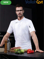 Unisex Short-Sleeve Chef Uniform in Mixed Colors (Size: AE XXS) – Breathable Mesh Back Culinary Jacket with Utility Pockets