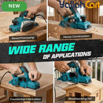 Corded Electric Hand Planer - Blue, 3-1/4" Cutting Width, 1000W 15000RPM High-Speed Powerful Handheld Wood Planer, Wood Chamfer & Smoothing Tool for Carpentry, Woodworking & DIY