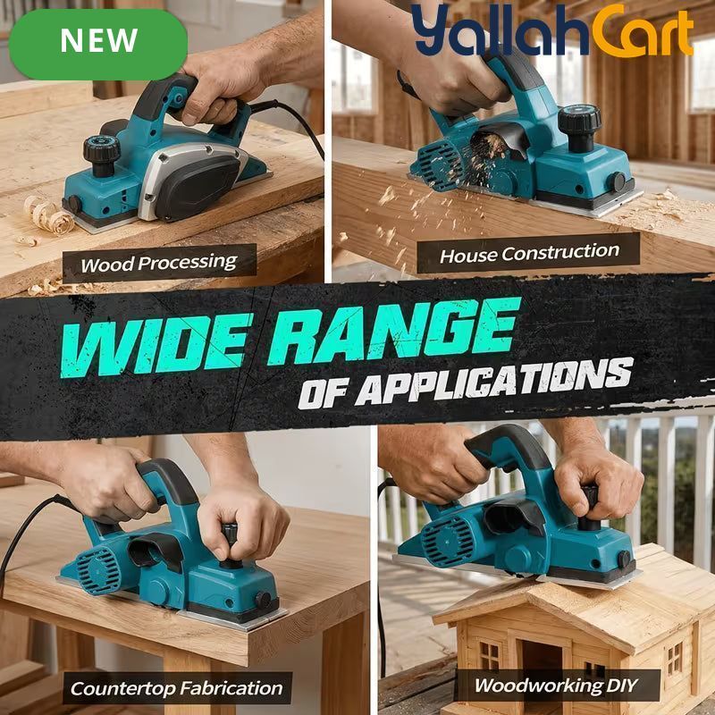 Corded Electric Hand Planer - Blue, 3-1/4" Cutting Width, 1000W 15000RPM High-Speed Powerful Handheld Wood Planer, Wood Chamfer & Smoothing Tool for Carpentry, Woodworking & DIY
